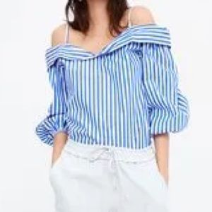 Zara Striped Off the Shoulder top
